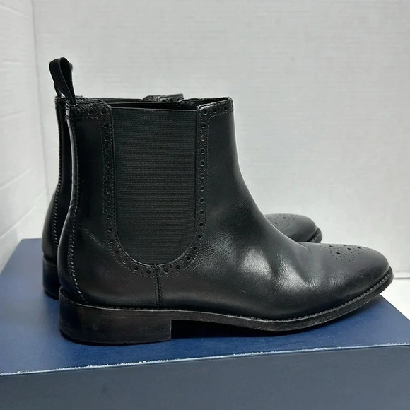Cole Haan Giraldo Medallion Ankle Chelsea Leather Boots Boot Shoe Black Mens 7.5 - Picture 5 of 10